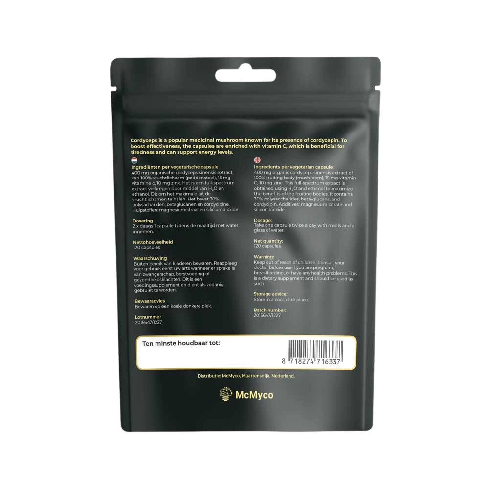 cordyceps medicinale paddenstoelen achterkant