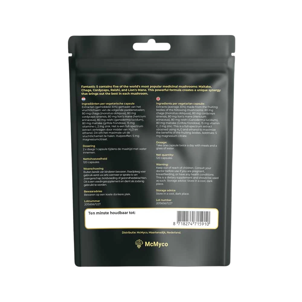 fantastic 5 medicinale paddenstoelen achterkant